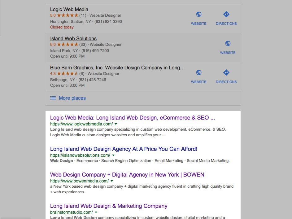 Organic Search Results Placement